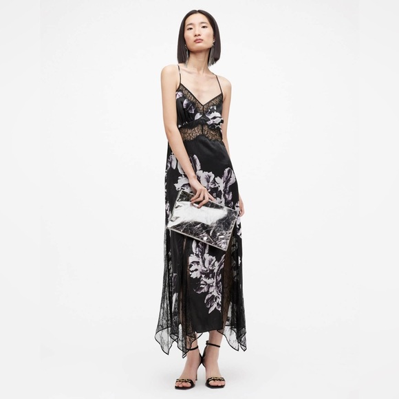NWT $429 AllSaints Jasmine Floral Print Dress - Picture 4 of 13